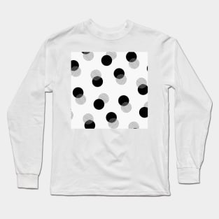 Circle Abstract Art black white Long Sleeve T-Shirt